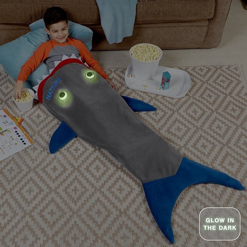 Fourovo Blankie Tails® Glow In The Dark Shark Blanket