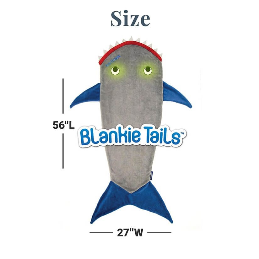 Fourovo Blankie Tails® Glow In The Dark Shark Blanket