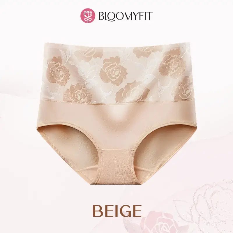 Fourovo BloomyFit - Last Day 70% OFF - High Waist Antibacterial Panties Beige / S