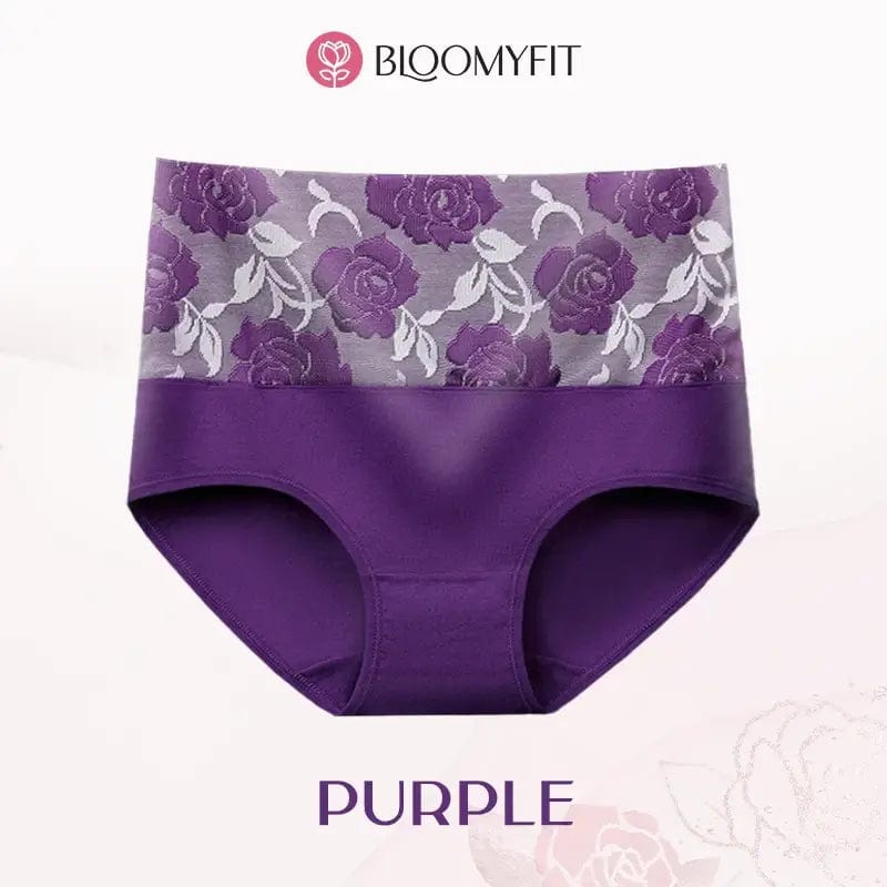 Fourovo BloomyFit - Last Day 70% OFF - High Waist Antibacterial Panties Purple / S