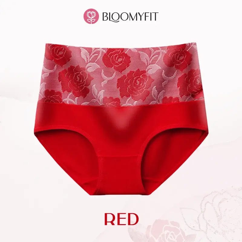 Fourovo BloomyFit - Last Day 70% OFF - High Waist Antibacterial Panties Red / S