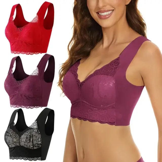 Fourovo BrauBra - Seamless Push Up Wireless Lace Bra