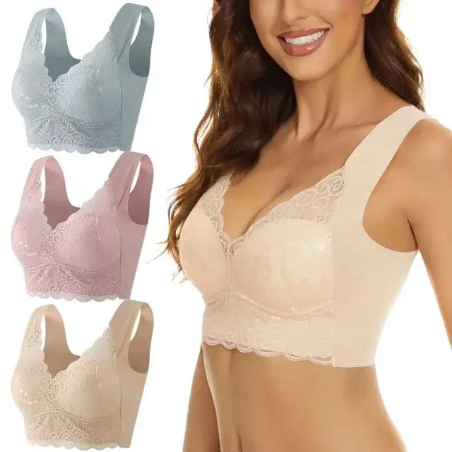 Fourovo BrauBra - Seamless Push Up Wireless Lace Bra