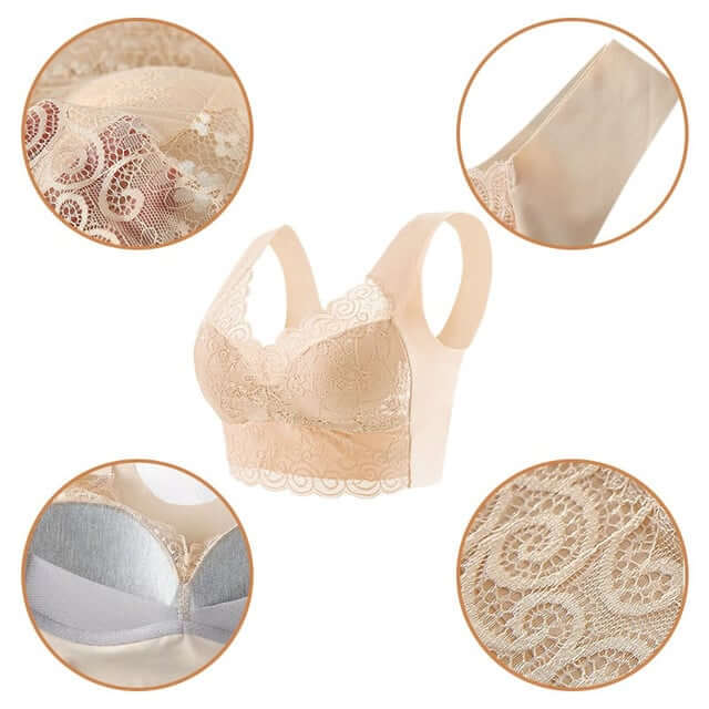 Fourovo BrauBra - Seamless Push Up Wireless Lace Bra