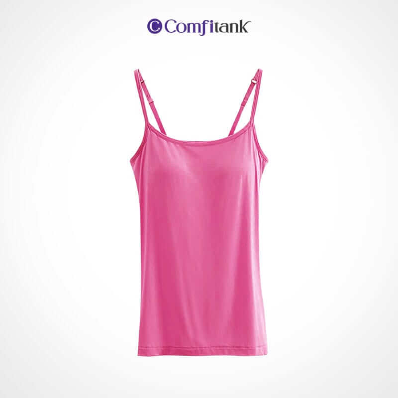 Fourovo Comfitank - Last day 75% OFF - Women Tank Top with Built in Bra Camisole Pink / S