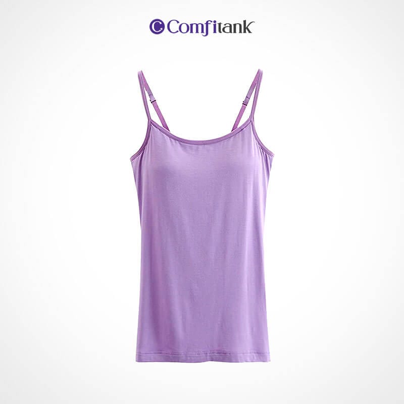 Fourovo Comfitank - Last day 75% OFF - Women Tank Top with Built in Bra Camisole Purple / S