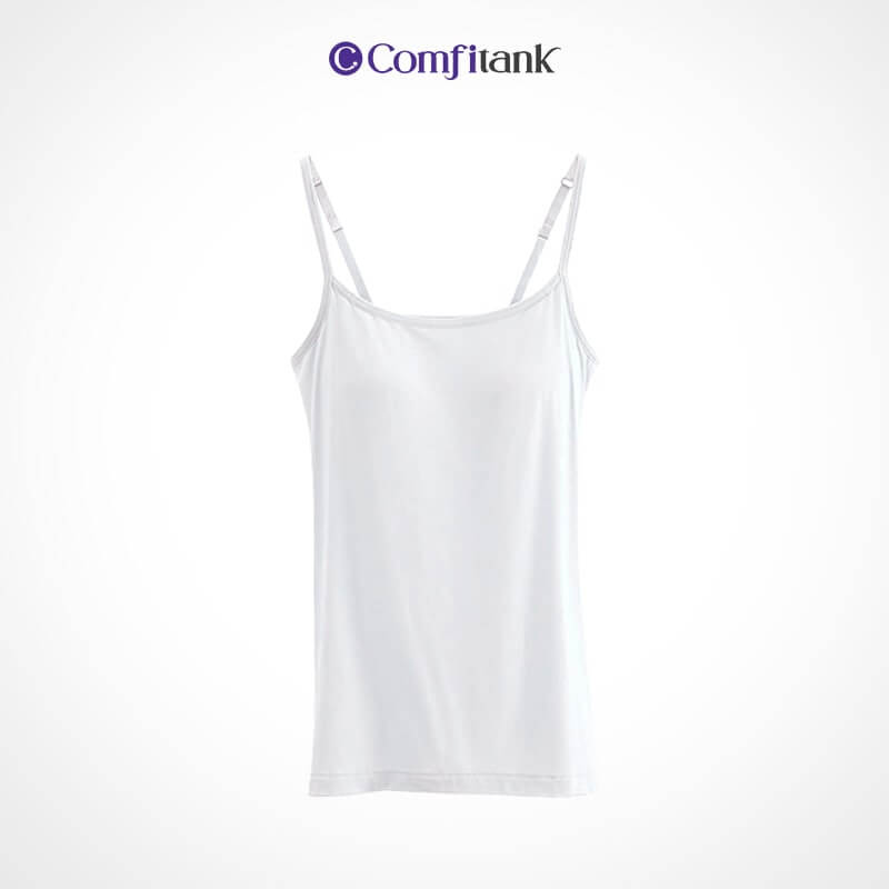 Fourovo Comfitank - Last day 75% OFF - Women Tank Top with Built in Bra Camisole White / S