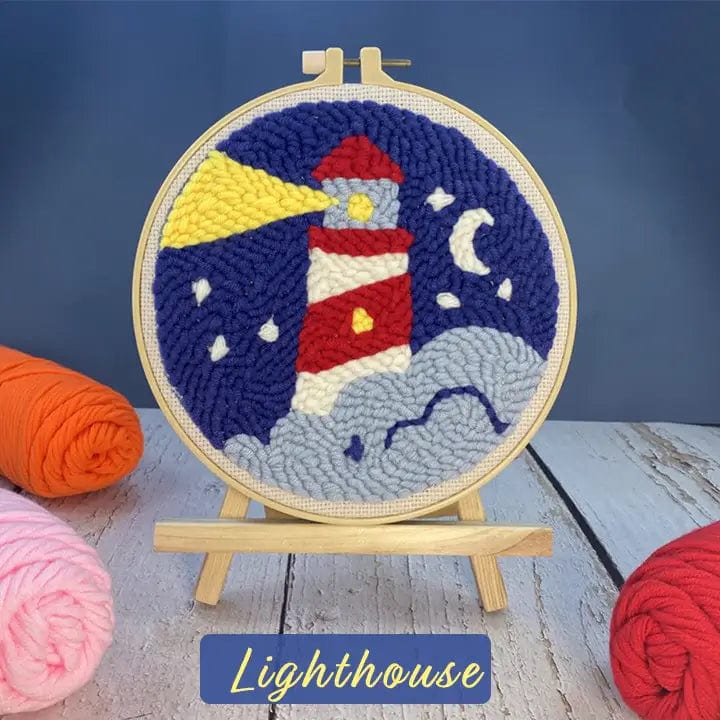 Fourovo Easy Punch Needle Embroidery Expert Kit Lighthouse