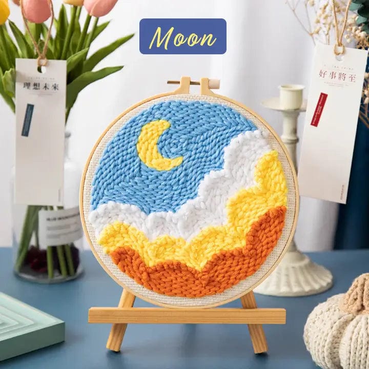 Fourovo Easy Punch Needle Embroidery Expert Kit Moon