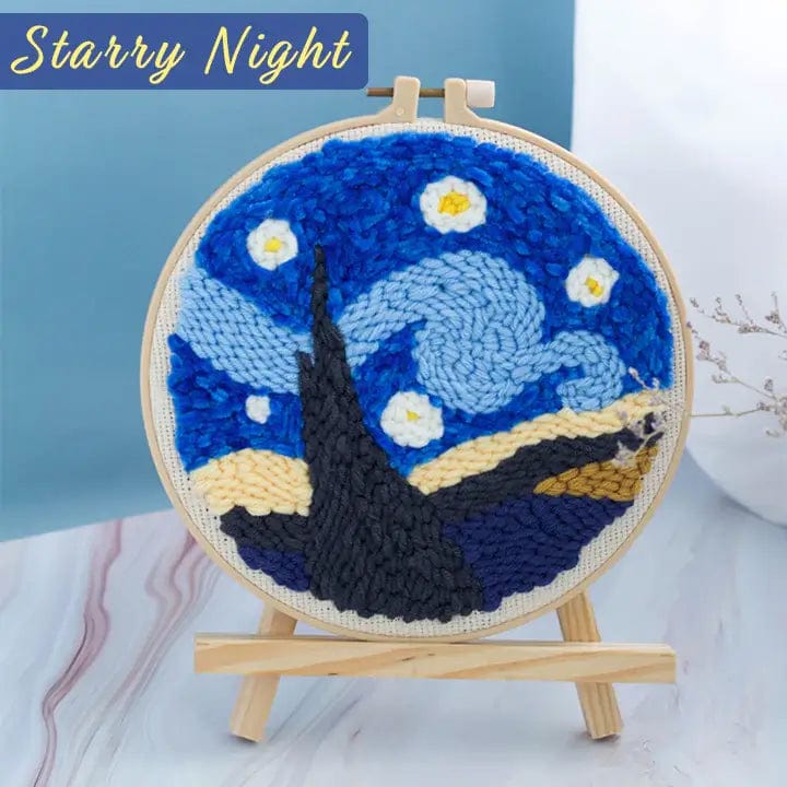 Fourovo Easy Punch Needle Embroidery Expert Kit Starry Night