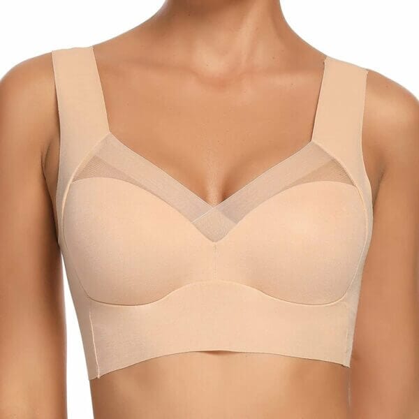 Fourovo Fashion Deep Cup BraSummer sexy Push Up Wireless Bras Beige / M