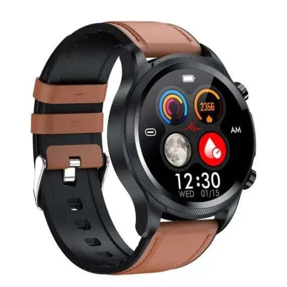 Fourovo Fitsenso Diabetes Watch Brown Leather