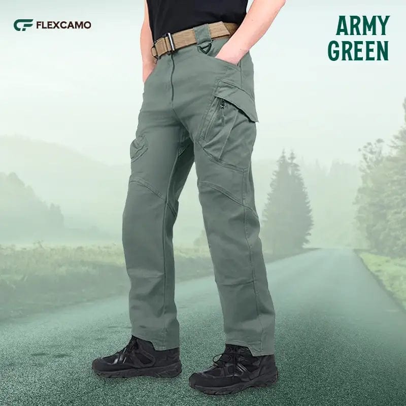 Fourovo FlexCamo - Tactical Waterproof Pants Army Green / W28