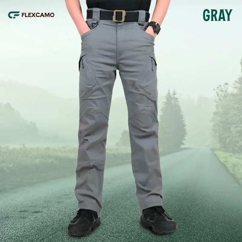 Fourovo FlexCamo - Tactical Waterproof Pants Gray / W28