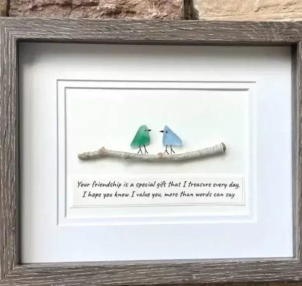 Fourovo ❤️Friend Gift, seaglass art, best Friend Gift, seaglass Buy 1 / B（❤️❤️"Your friendship is a special gift that I treasure every day