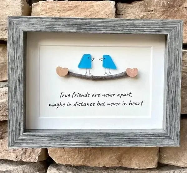 Fourovo ❤️Friend Gift, seaglass art, best Friend Gift, seaglass Buy 1 / D（❤️“True Friends Are Never Apart