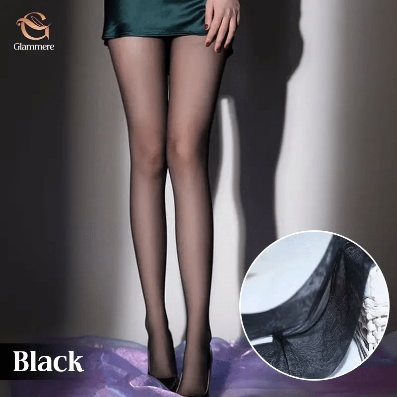 Fourovo Glammere - Pearlescent Universal Stretch Anti-Scratch Pantyhose Black