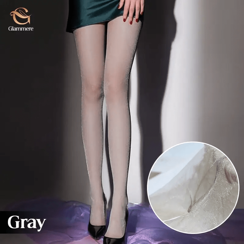 Fourovo Glammere - Pearlescent Universal Stretch Anti-Scratch Pantyhose Gray