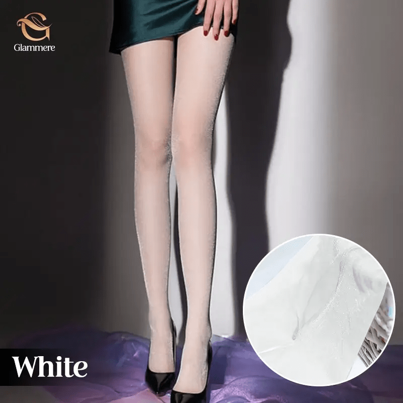 Fourovo Glammere - Pearlescent Universal Stretch Anti-Scratch Pantyhose White