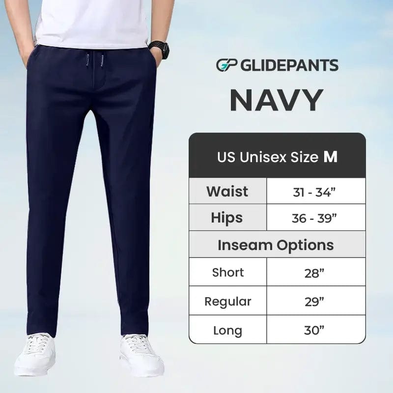 Fourovo GlidePants - Unisex Quick Dry Pull-on Stretch Pants Navy / S / Short