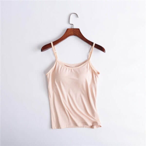 Fourovo HOT SALE – TANK WITH BUILT-IN BRA Beige / Small