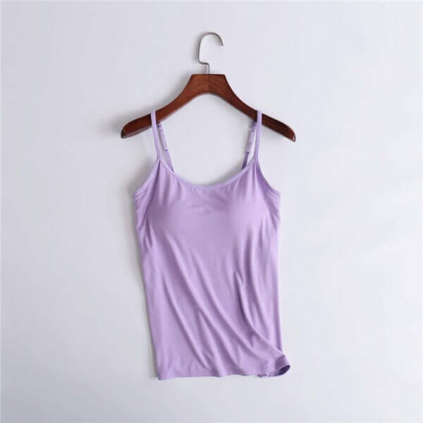 Fourovo HOT SALE – TANK WITH BUILT-IN BRA Purple / Small