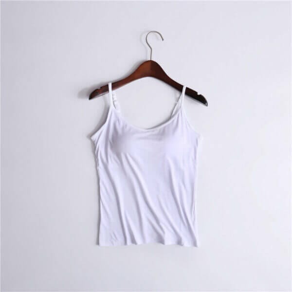 Fourovo HOT SALE – TANK WITH BUILT-IN BRA White / Small