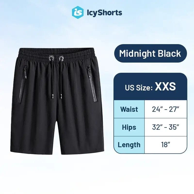 Fourovo Icy Shorts - Last day 80% OFF - Unisex Ice Silk Stretch Quick-Dry Shorts Midnight Black / XXS