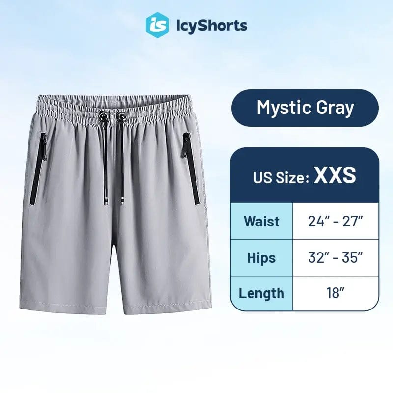 Fourovo Icy Shorts - Last day 80% OFF - Unisex Ice Silk Stretch Quick-Dry Shorts Mystic Gray / XXS