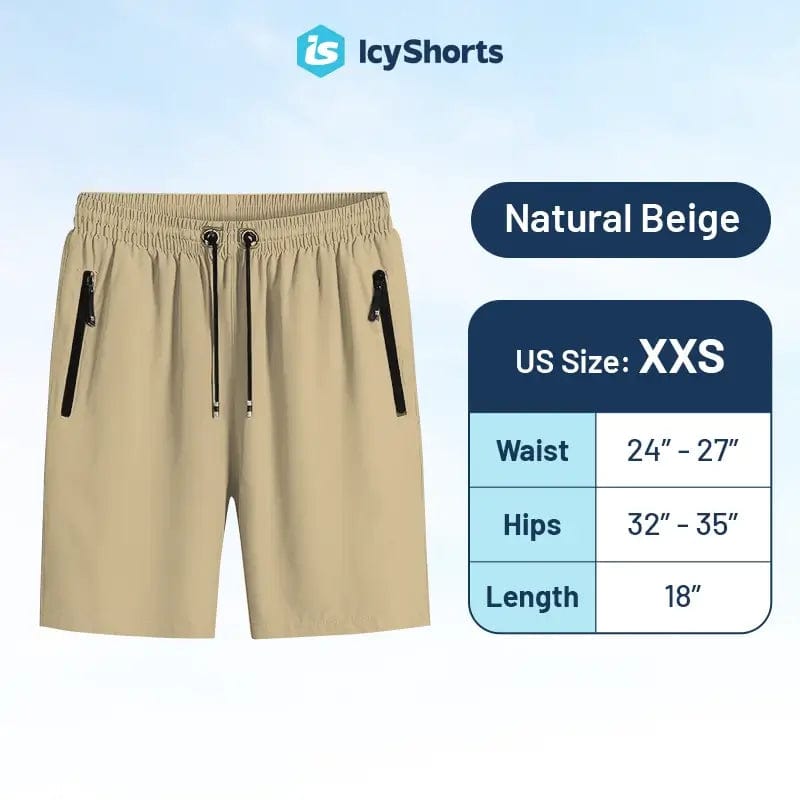 Fourovo Icy Shorts - Last day 80% OFF - Unisex Ice Silk Stretch Quick-Dry Shorts Natural Beige / XXS