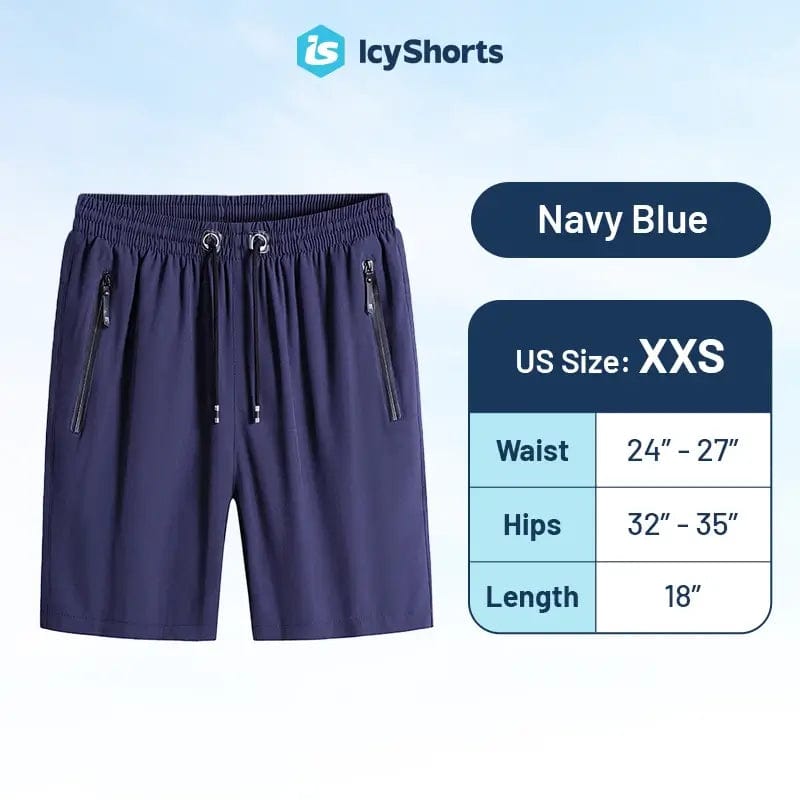 Fourovo Icy Shorts - Last day 80% OFF - Unisex Ice Silk Stretch Quick-Dry Shorts Navy Blue / XXS