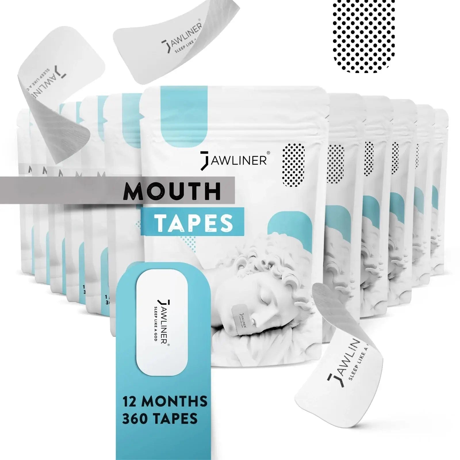 Fourovo JAWLINER® Anti Snoring Mouth Tape 12 Month Supply - 360 Tapes