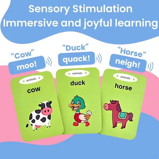 Fourovo Kids Early Learning Flashcards - Audible Reading Device + 112 Words!