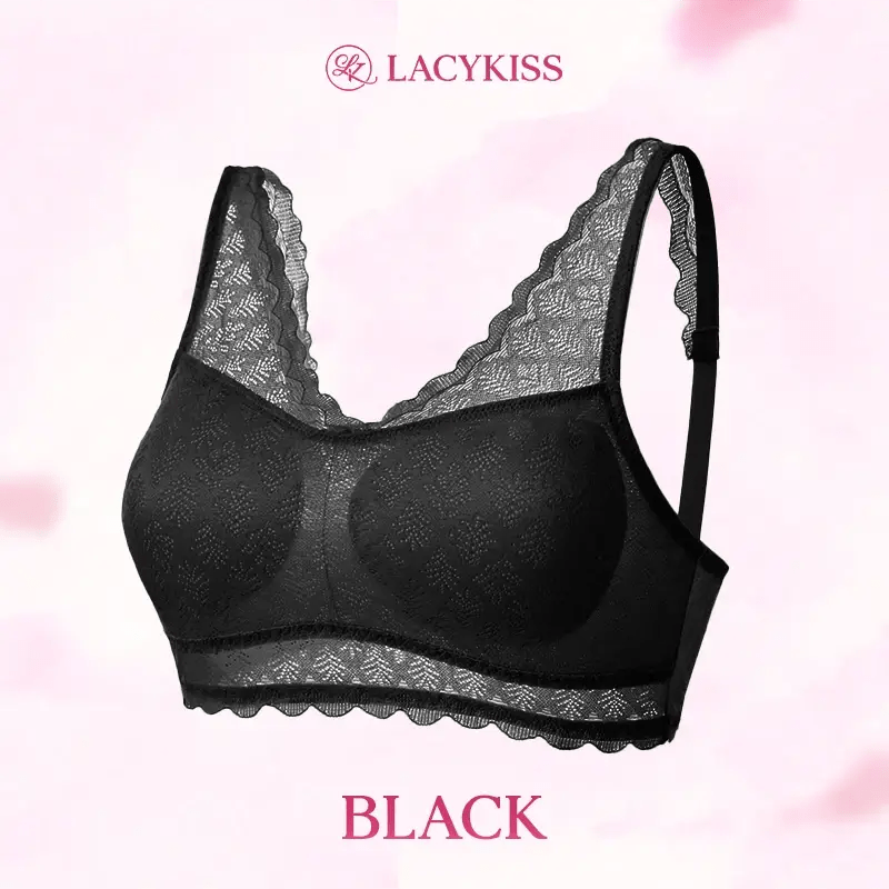 Fourovo LacyKiss - Ultimate Lift Breathable Lace Bra Black / A / 32