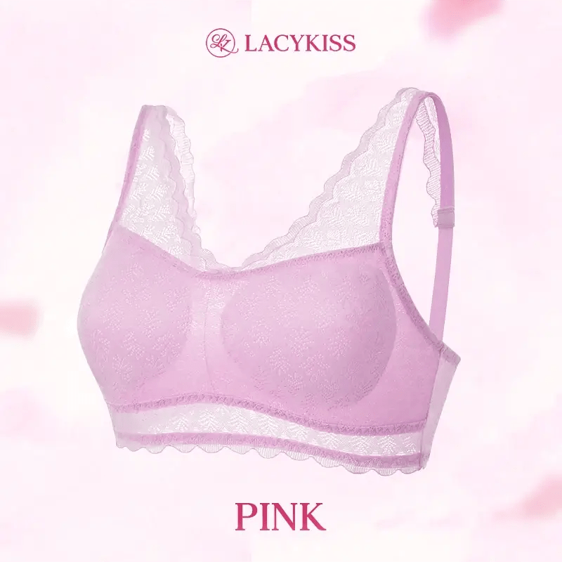 Fourovo LacyKiss - Ultimate Lift Breathable Lace Bra Pink / A / 32