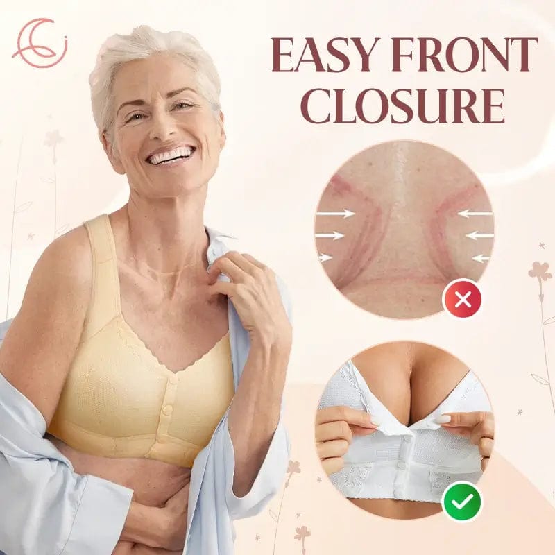 Fourovo Moona Bra - Front Closure Breathable Bra for Seniors