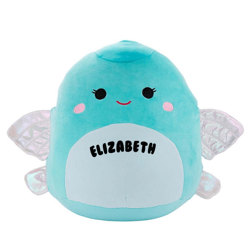 Fourovo New Personalized 12" Squishmallows® Bette the Aqua Flying Fish