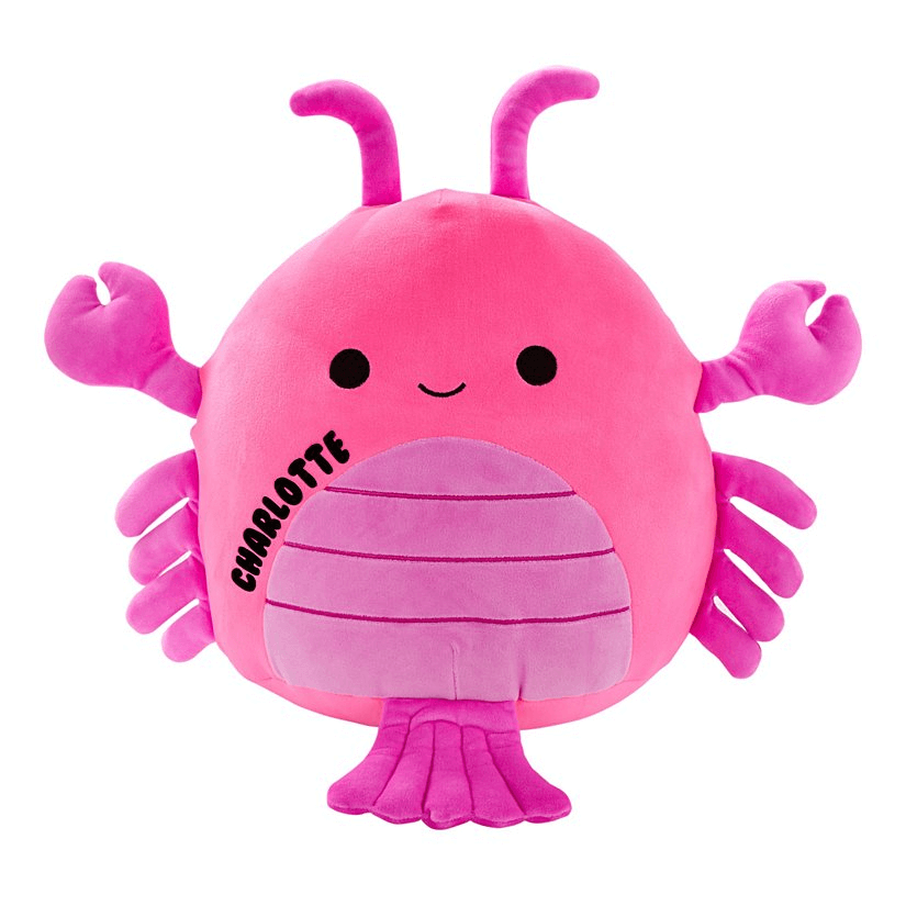 Fourovo New Personalized 12" Squishmallows® Cordea the Hot Pink Lobster