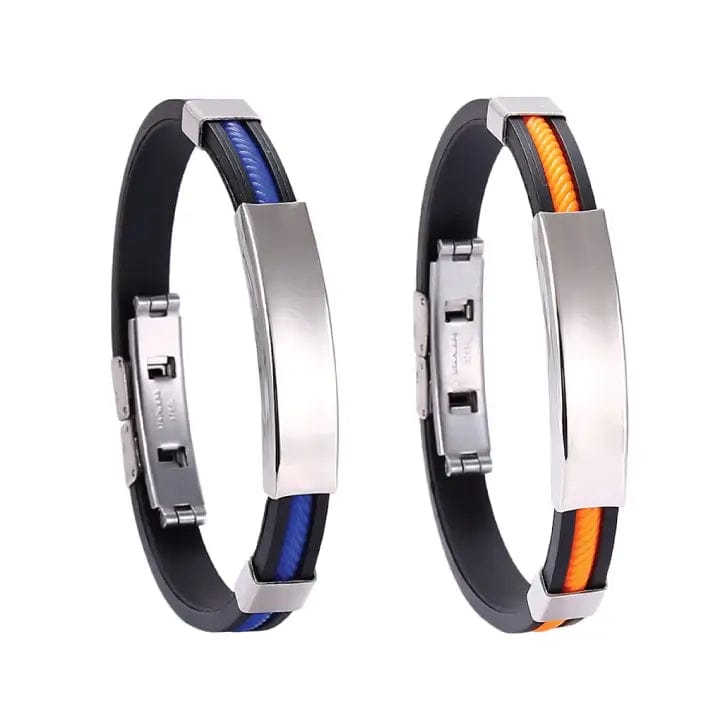 Fourovo Oveallgo™ Apus Ion Therapeutic Lympunclog Titanium Wristband Black+Orange