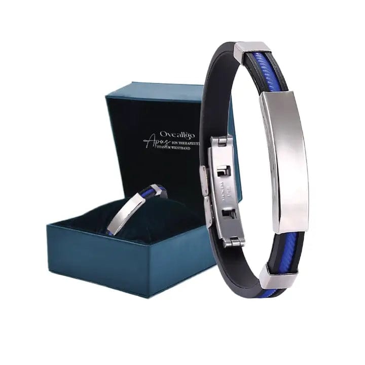 Fourovo Oveallgo™ Apus Ion Therapeutic Lympunclog Titanium Wristband BLUE 🔥