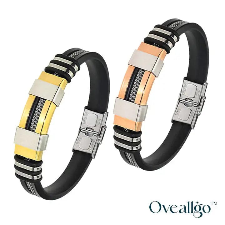 Fourovo Oveallgo™ SugarFirm TitanION Wristband Metal Gold + Rose Gold