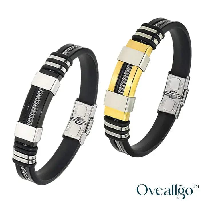 Fourovo Oveallgo™ SugarFirm TitanION Wristband Midnight Black + Metal Gold