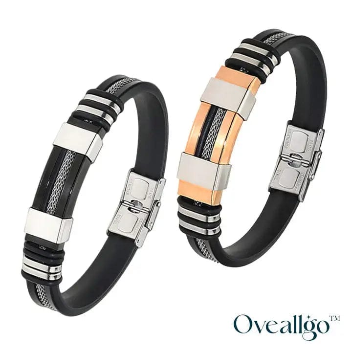 Fourovo Oveallgo™ SugarFirm TitanION Wristband Midnight Black + Rose Gold