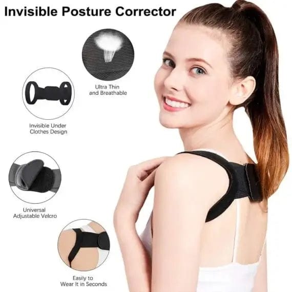 Fourovo Posture Pro Fix Neck & Shoulder Corrector Black