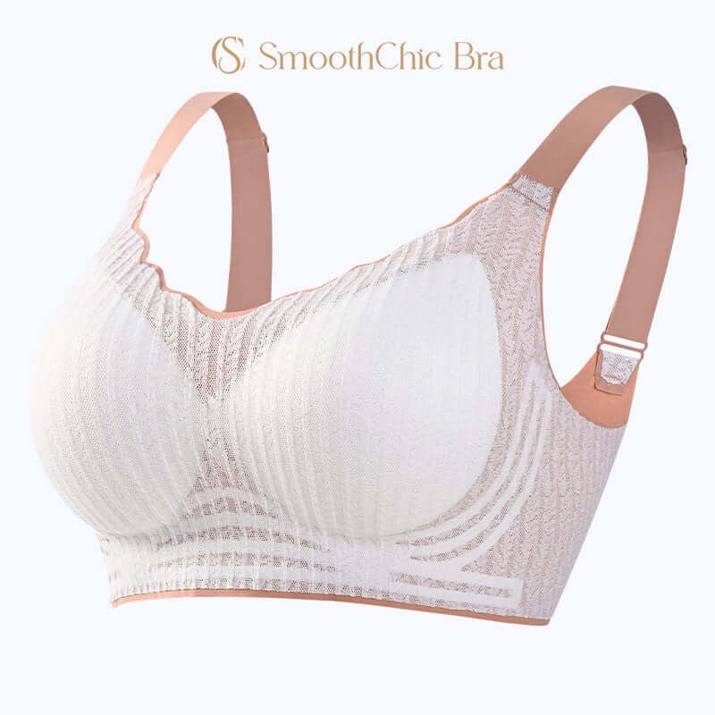 Fourovo SmoothChic Bra - Seamless Wireless Comfy Support Bra White / M / M - Fits 32A/B/C 34A/B