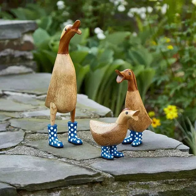 Fourovo Spotted Wellies Garden Ducks