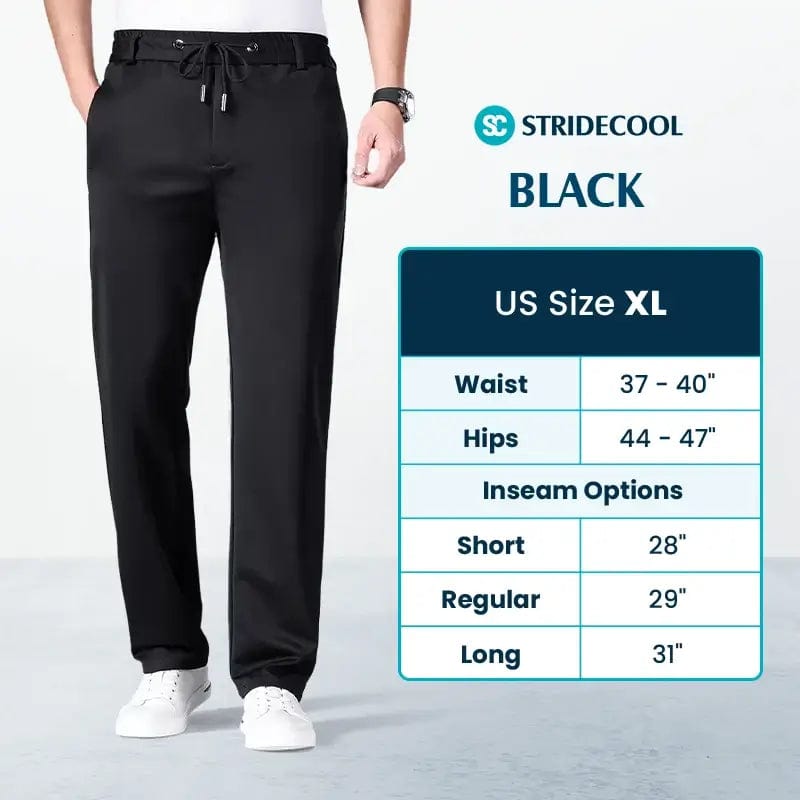 StrideCool - Quick Drying Stretch Straight Fit Pants Black / S / Short Fourovo