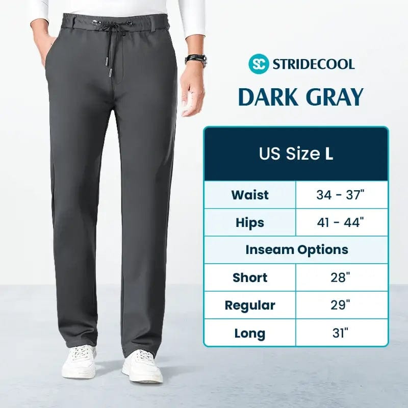 StrideCool - Quick Drying Stretch Straight Fit Pants Dark Gray / S / Short Fourovo