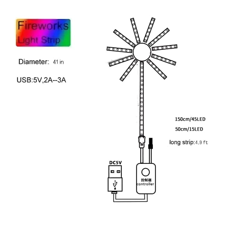 Fourovo Sunnyluckday – WiFi Bluetooth Smart Fireworks Led Light