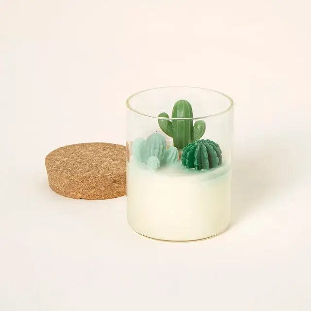 Fourovo Terrarium Candle Standart-Cactus Terrarium(Pine&Vanilya)